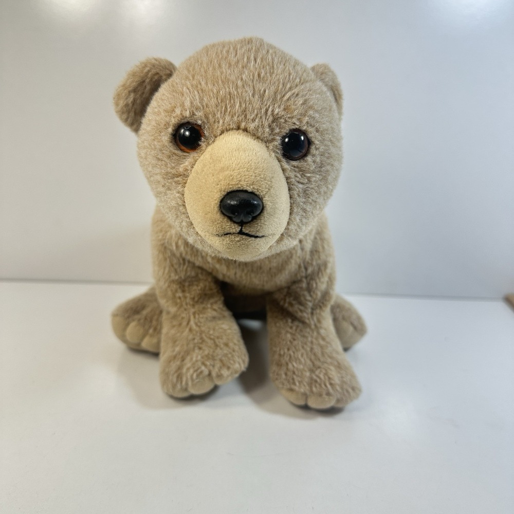 Save Our Space SOS Tan Bear Beanbag Plush Realistic Rare Vintage 2003